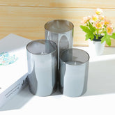 Kuber Industries Pack of 3 LED Candles for Home Decoration|Battey Operated|Flameless Yellow Light|Diwali Lights for Home Decoration,Along with Other Festivities & Parties|Set of 3|B0-004D|Gray